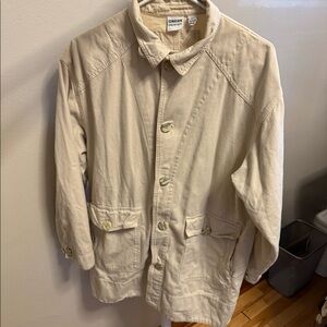 Beige light jacket.